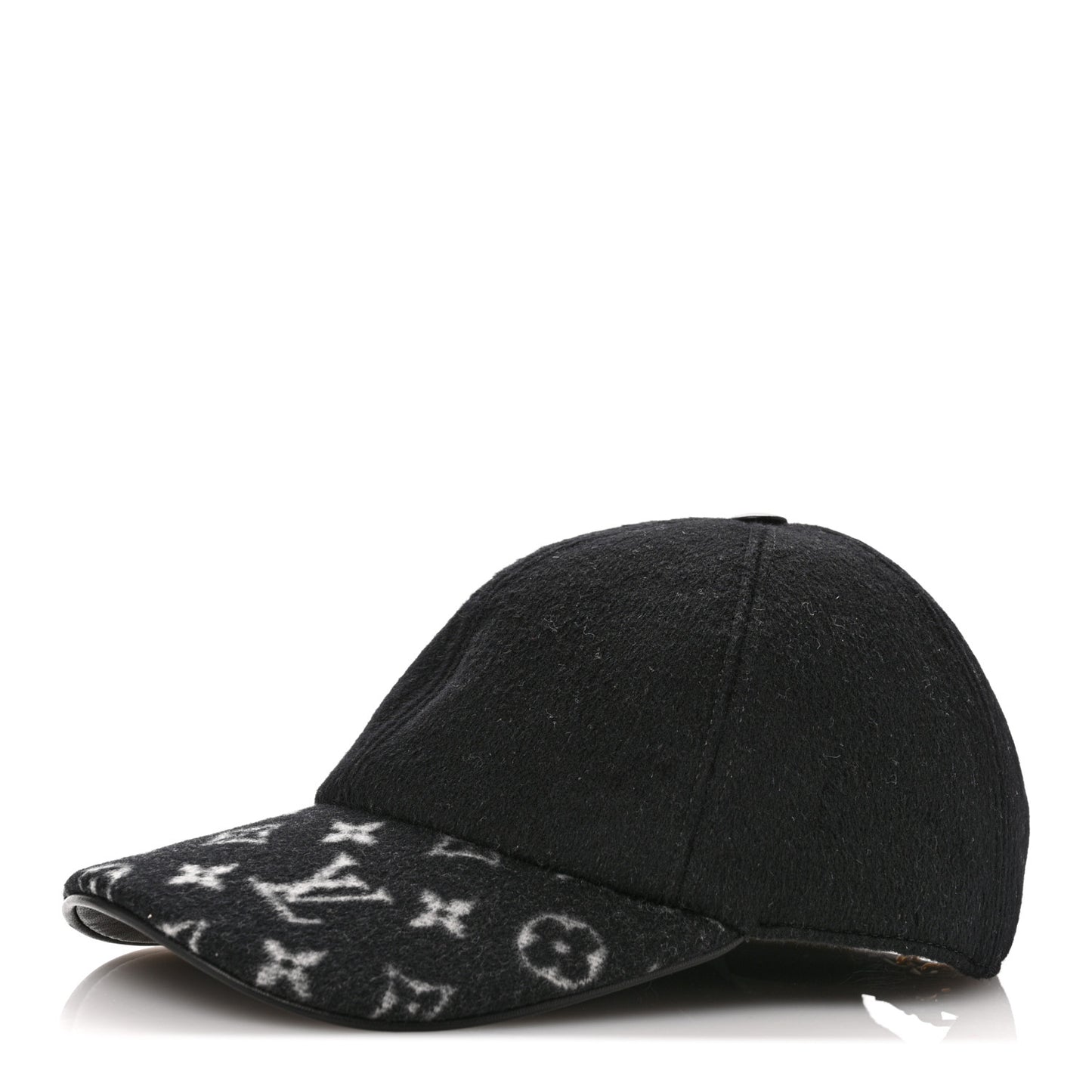 Wool Silk Monogram Endless Cap L Black