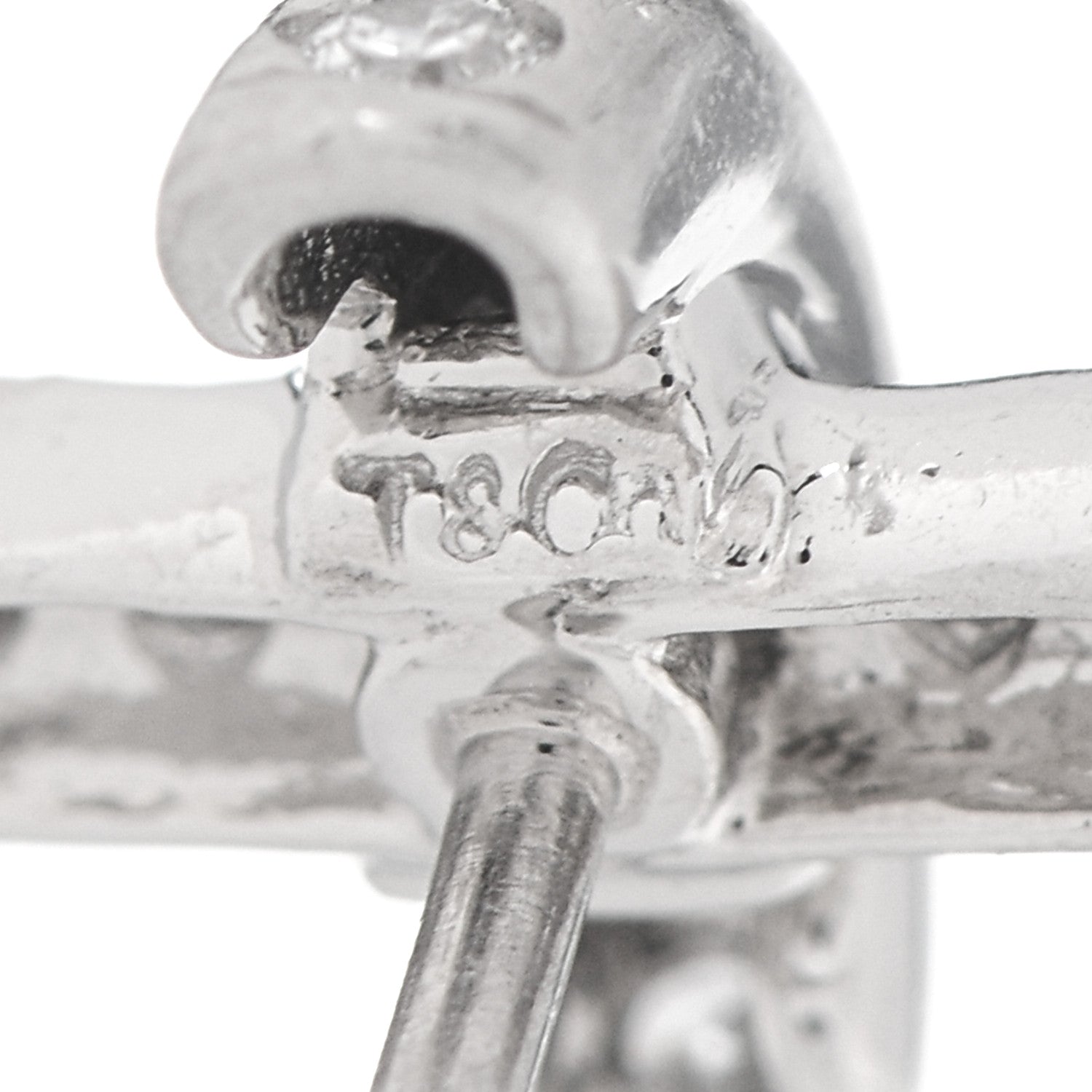 Tiffany Platinum Diamond Cross Stitch X Stud Earrings 4 of 4