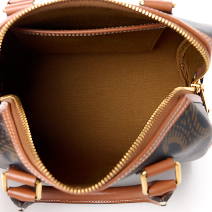 Celine Triomphe Canvas XL Calfskin Small Boston Bag Tan 5 of 11
