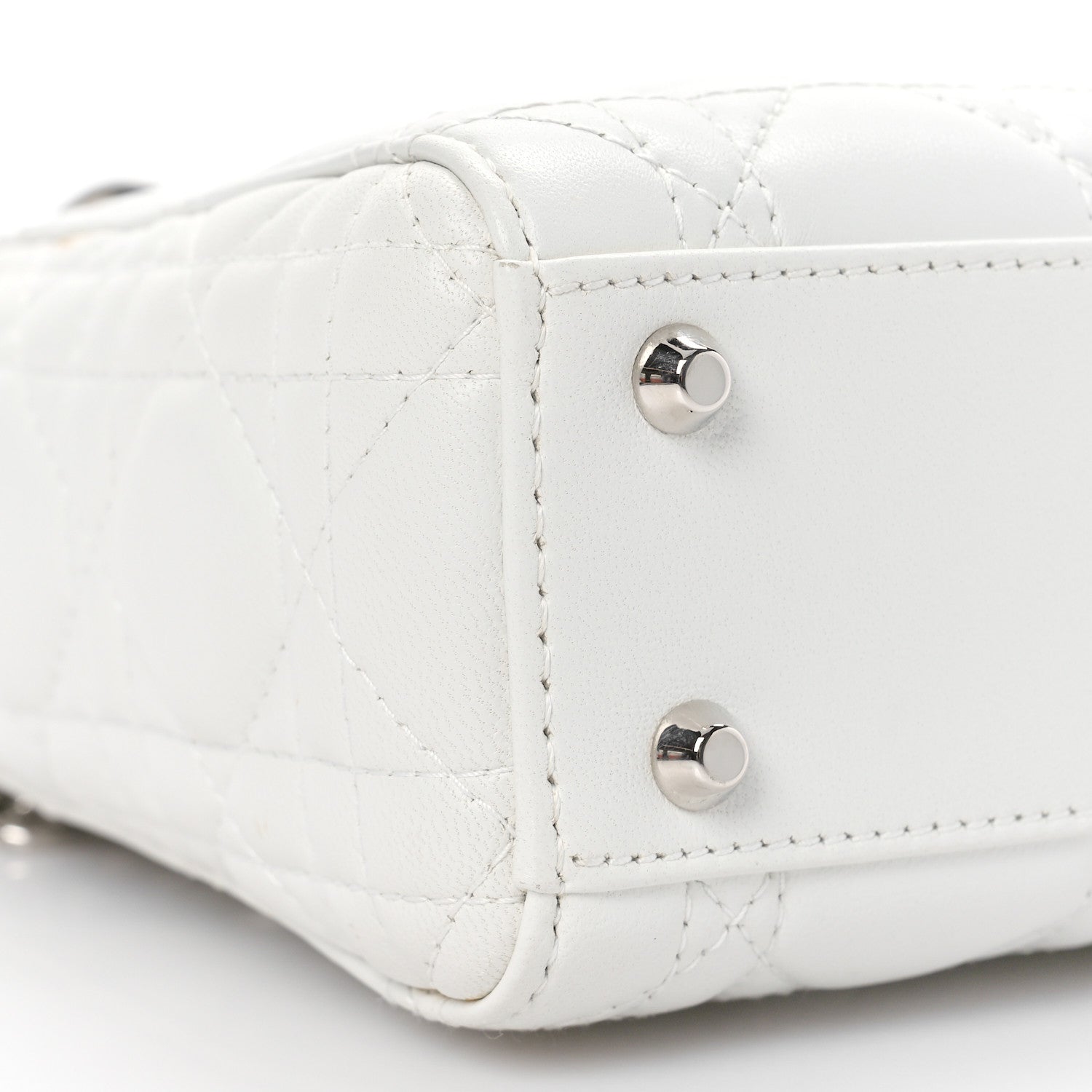 Christian Dior Lambskin Cannage Mini Lady Dior White 6 of 10