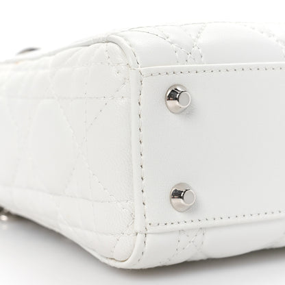 Christian Dior Lambskin Cannage Mini Lady Dior White 6 of 10