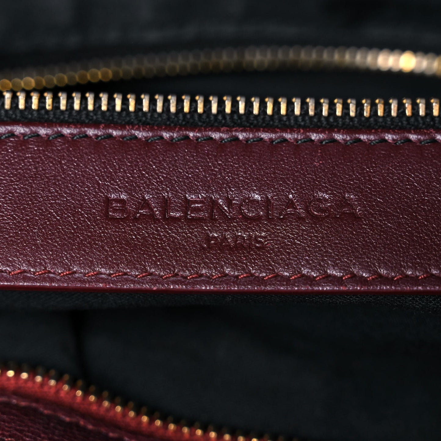 Chevre Gold Metallic Edge Hardware Velo Bordeaux