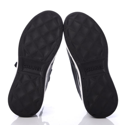 Chanel Velvet Calfskin Mixed Fibers CC Sneakers 37 Black 6 of 7