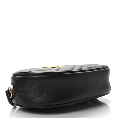 Gucci Calfskin Matelasse GG Marmont Belt Bag 85 34 Black 5 of 13