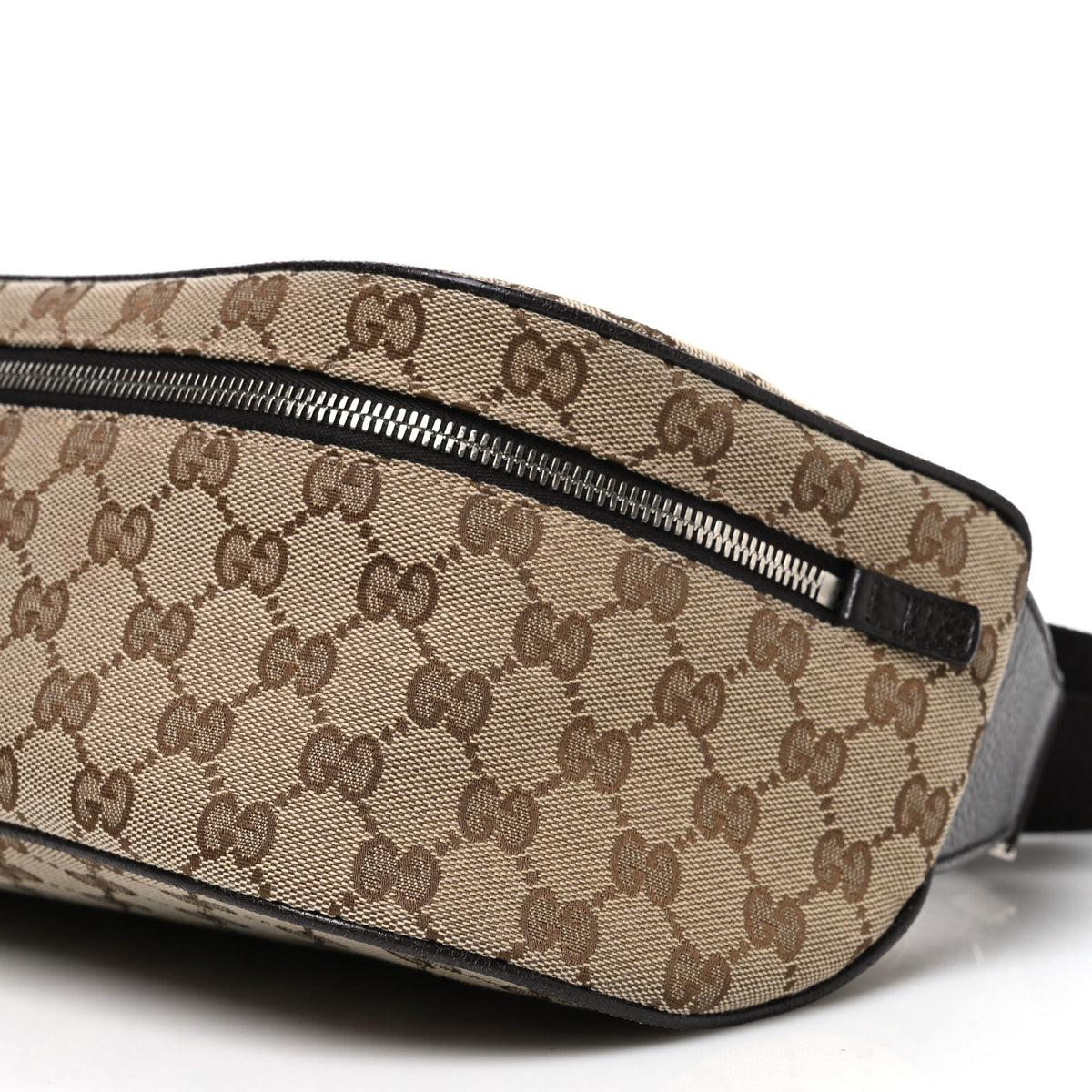 Gucci Monogram Dollar Calfskin Waist Pouch Beige Ebony Testa di Moro Marrone Scuro 10 of 10