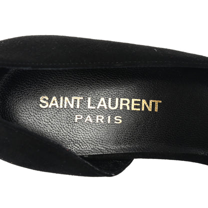 Saint Laurent Suede Janis 105 D'Orsay Pumps 37.5 Black 7 of 9
