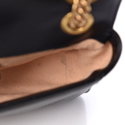 Gucci Calfskin Matelasse Mini GG Marmont Shoulder Bag Black 12 of 13