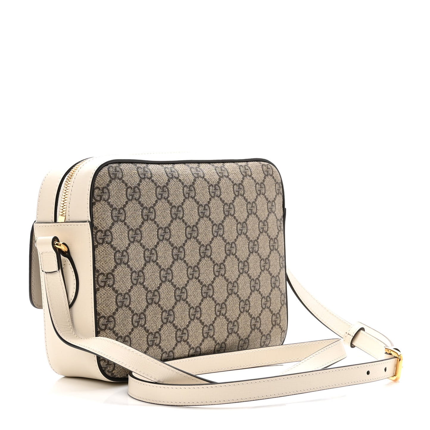 GG Supreme Monogram Small Horsebit 1955 Shoulder Bag Beige Mystic White
