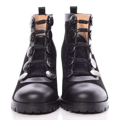 Christian Louboutin Calfskin Suede Alphabouton 70 Boots 39.5 Black 2 of 7