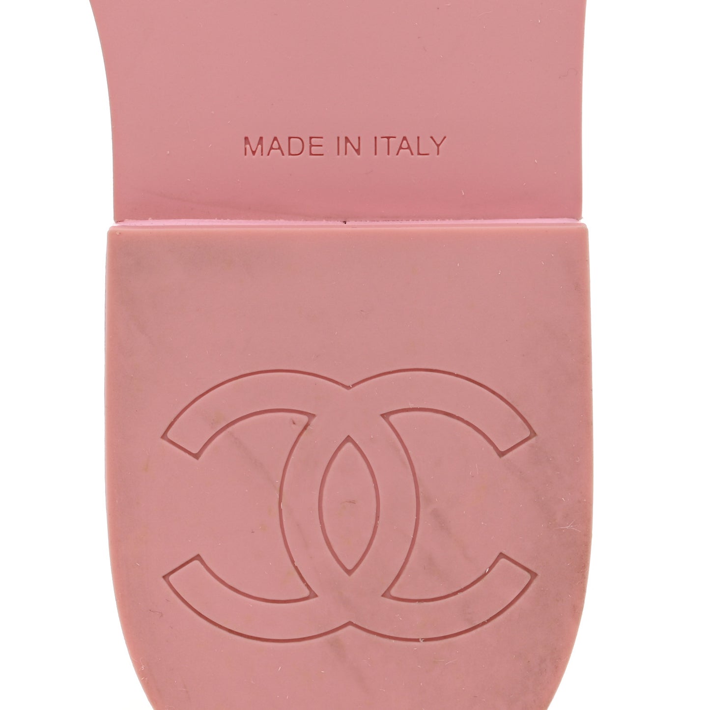 Lambskin Quilted CC Slip On Platform Sandals 38 Pink