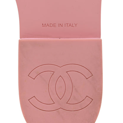 Chanel Lambskin Quilted CC Slip On Platform Sandals 38 Pink 6 of 10