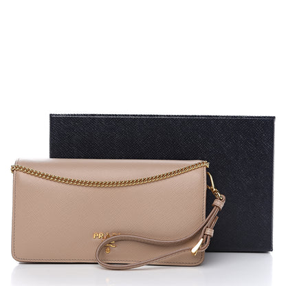 Prada Saffiano Metal Oro Mini Crossbody Bag Cammeo 8 of 8