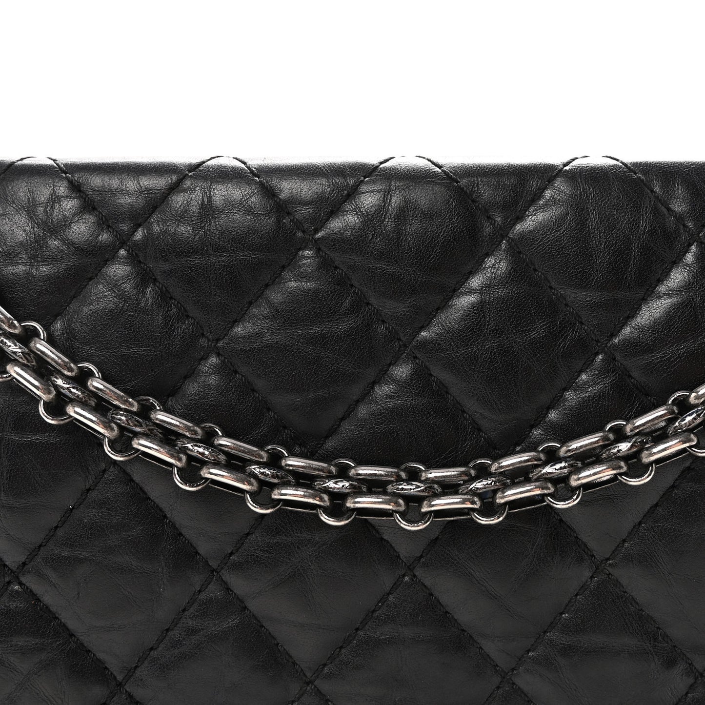 Aged Calfskin Quilted 2.55 Reissue 225 Flap Black