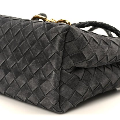 Bottega Veneta Suede Intrecciato Small Andiamo Shoulder Bag Graphite 10 of 10