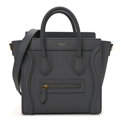 Celine Drummed Calfskin Nano Luggage Kohl 1 of 10