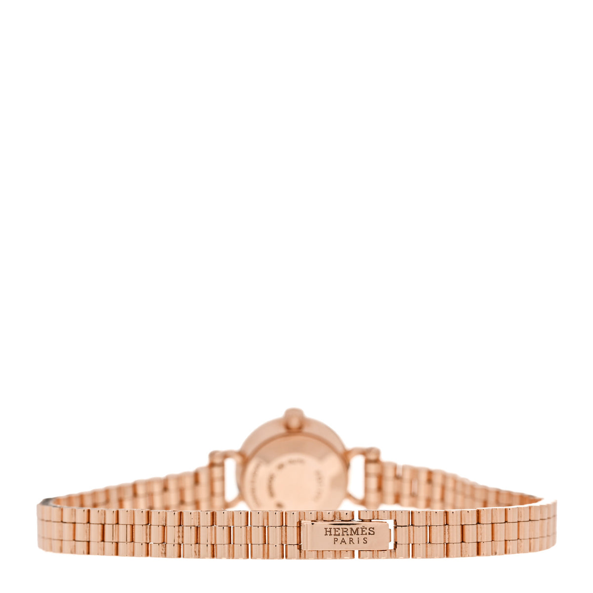 Hermes 18K Rose Gold Diamond Bezel 16mm Faubourg Quartz Watch 3 of 5
