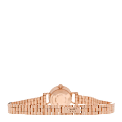 Hermes 18K Rose Gold Diamond Bezel 16mm Faubourg Quartz Watch 3 of 5