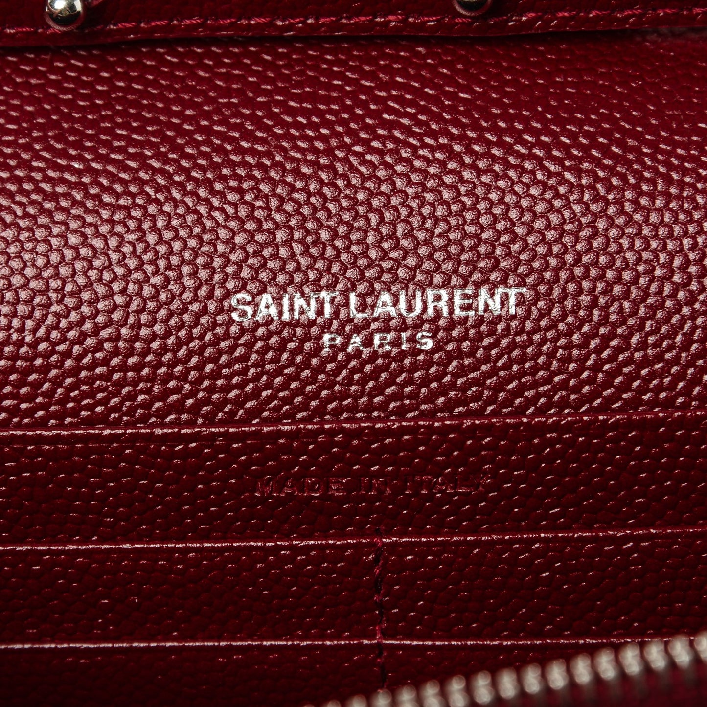 Grain De Poudre Matelasse Chevron Monogram Chain Wallet Palissandre