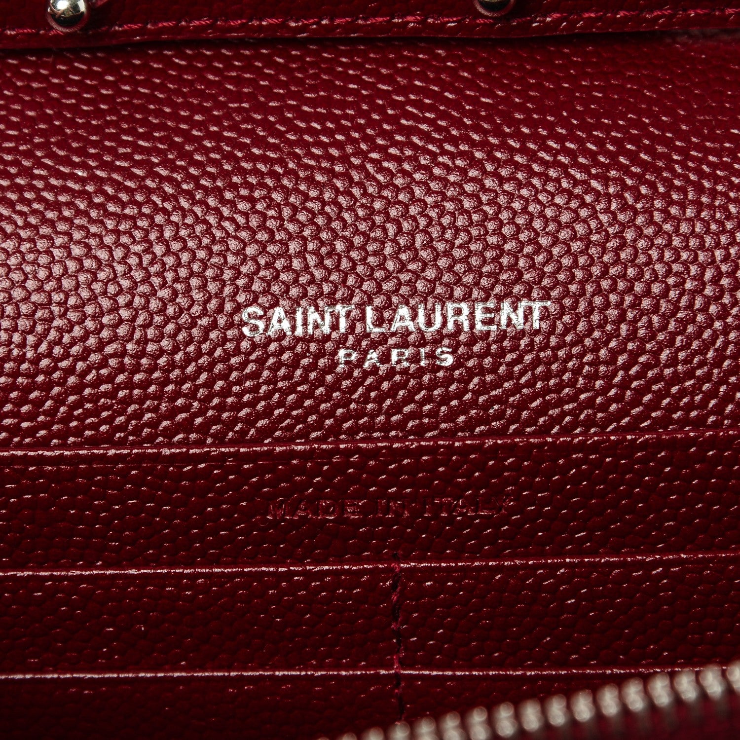 Saint Laurent Grain De Poudre Matelasse Chevron Monogram Chain Wallet Palissandre 5 of 6