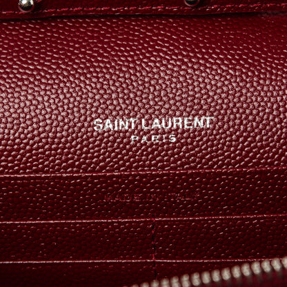 Saint Laurent Grain De Poudre Matelasse Chevron Monogram Chain Wallet Palissandre 5 of 6