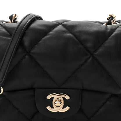 Chanel Calfskin Quilted Mini Square Bubbly Flap Black 8 of 11
