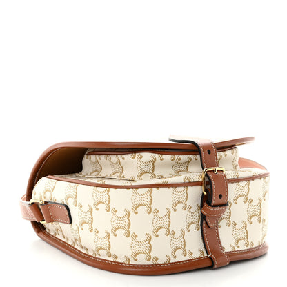 Celine Triomphe Canvas Medium Folco Bag White 4 of 9