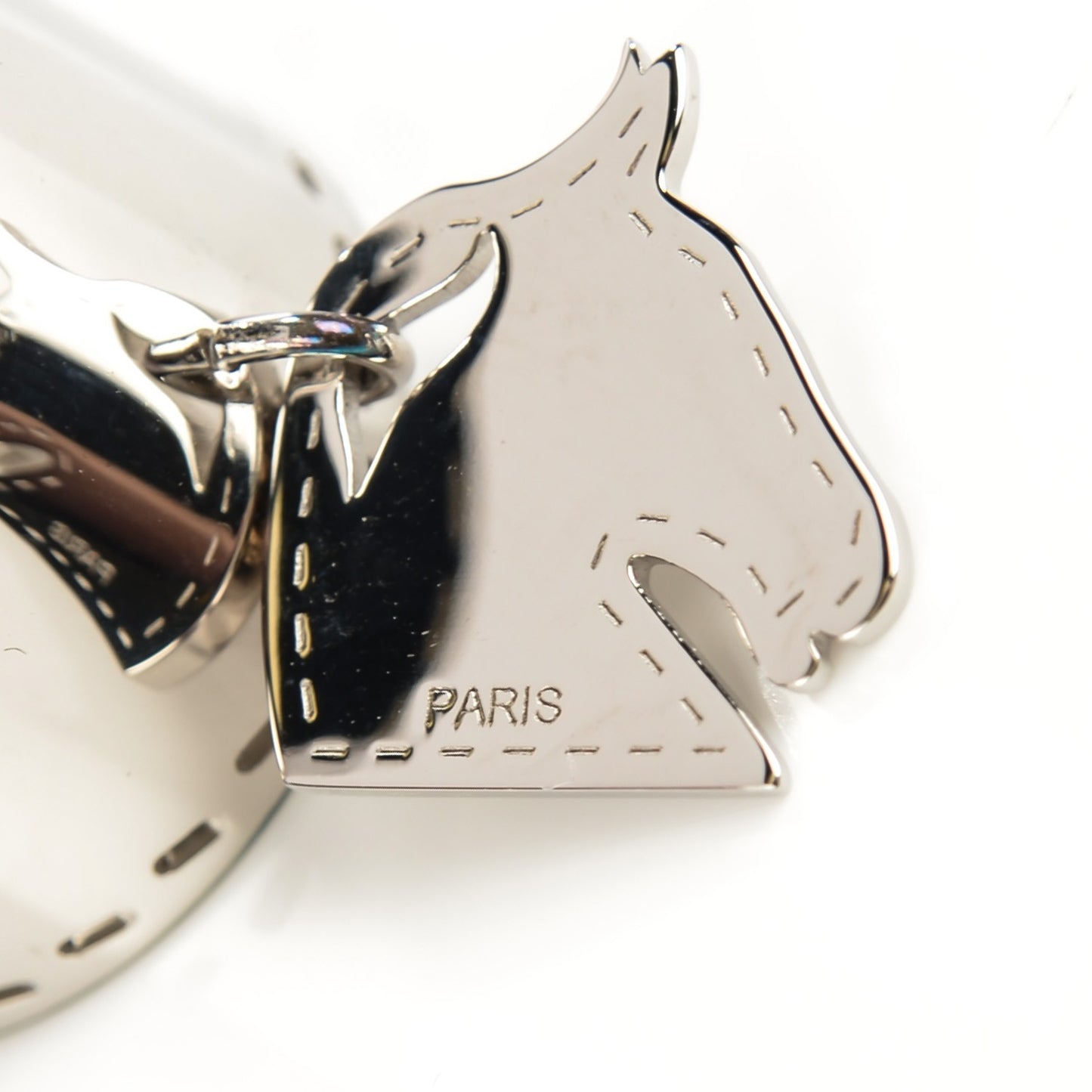 Palladium Tete de Cheval Horse Charm Scarf Ring