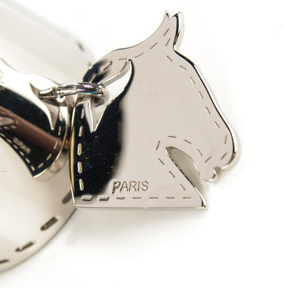 Hermes Palladium Tete de Cheval Horse Charm Scarf Ring 5 of 5