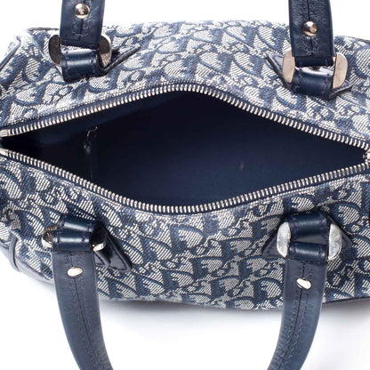 Christian Dior Denim Monogram Boston Navy Blue 8 of 9