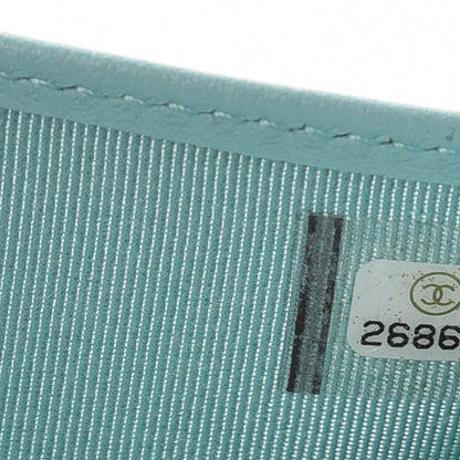 Chanel Caviar Quilted Compact Flap Wallet Light Blue 9 of 11