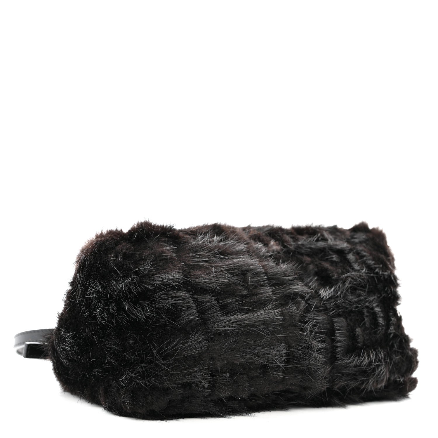 Fendi Mink Fur FF Mini Mama Baguette Black 4 of 12
