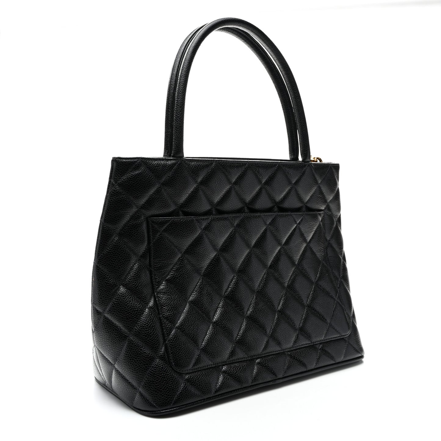 Caviar Quilted Medallion Tote Black