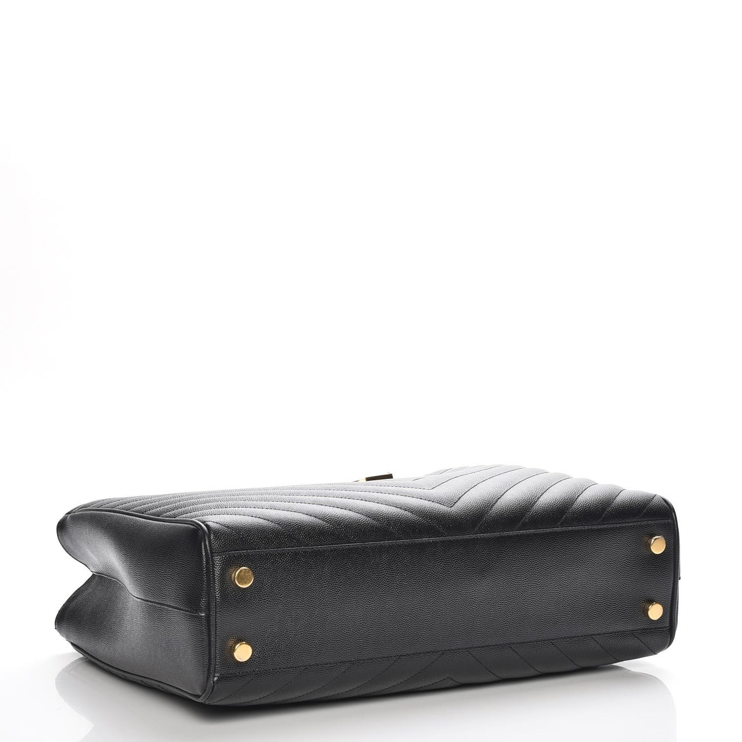 Grain De Poudre Matelasse Chevron Monogram Shopping Bag Black