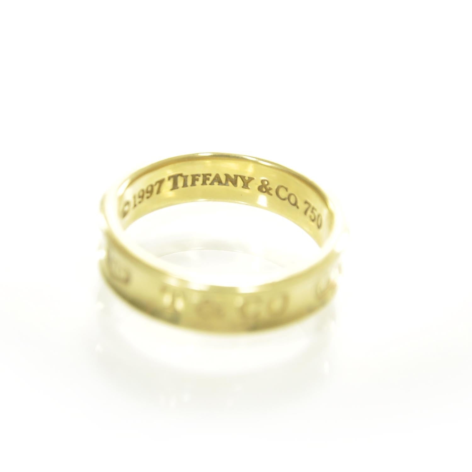 Tiffany 18k Yellow Gold 1837 Ring Size 10 4 of 4