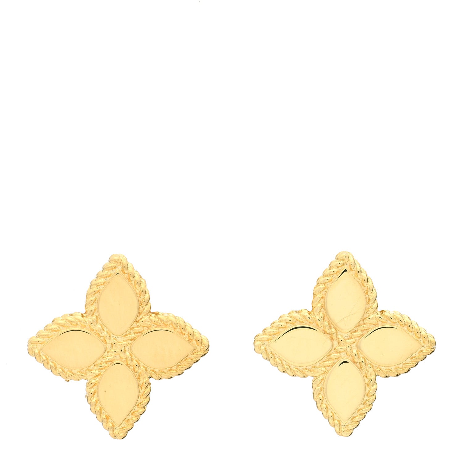 Roberto Coin 18K Yellow Gold Princess Flower Earrings 1 of 4