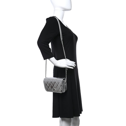 Chanel Hammered Metallic Calfskin Quilted Flap Silver 2 of 9