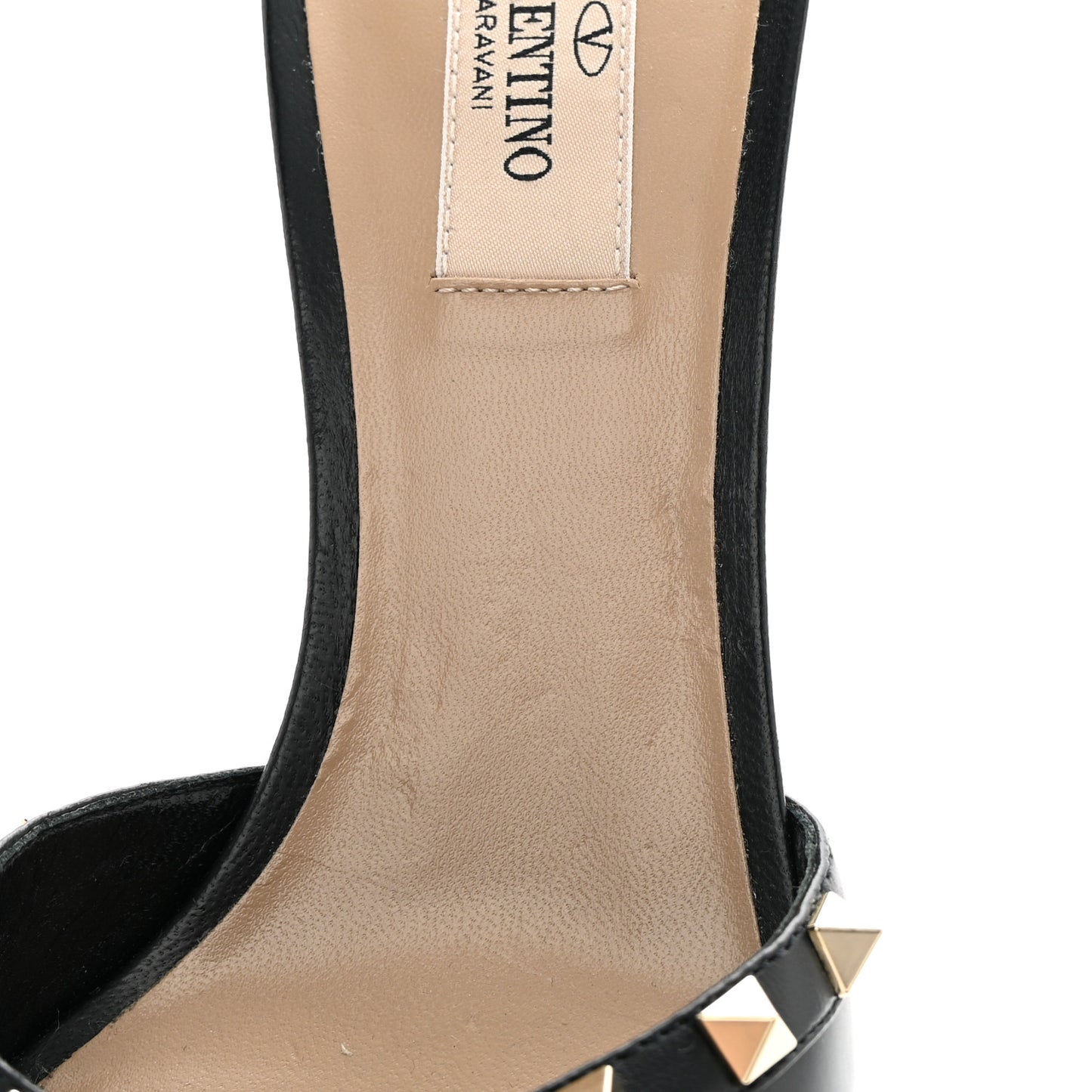 Calfskin Rockstud Wedge Sandals 38.5 Black