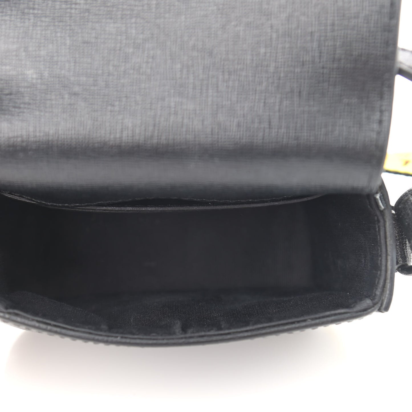 Saffiano Striped Baby Flap Black White