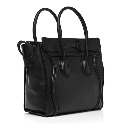 Celine Smooth Calfskin Micro Luggage Black 2 of 8