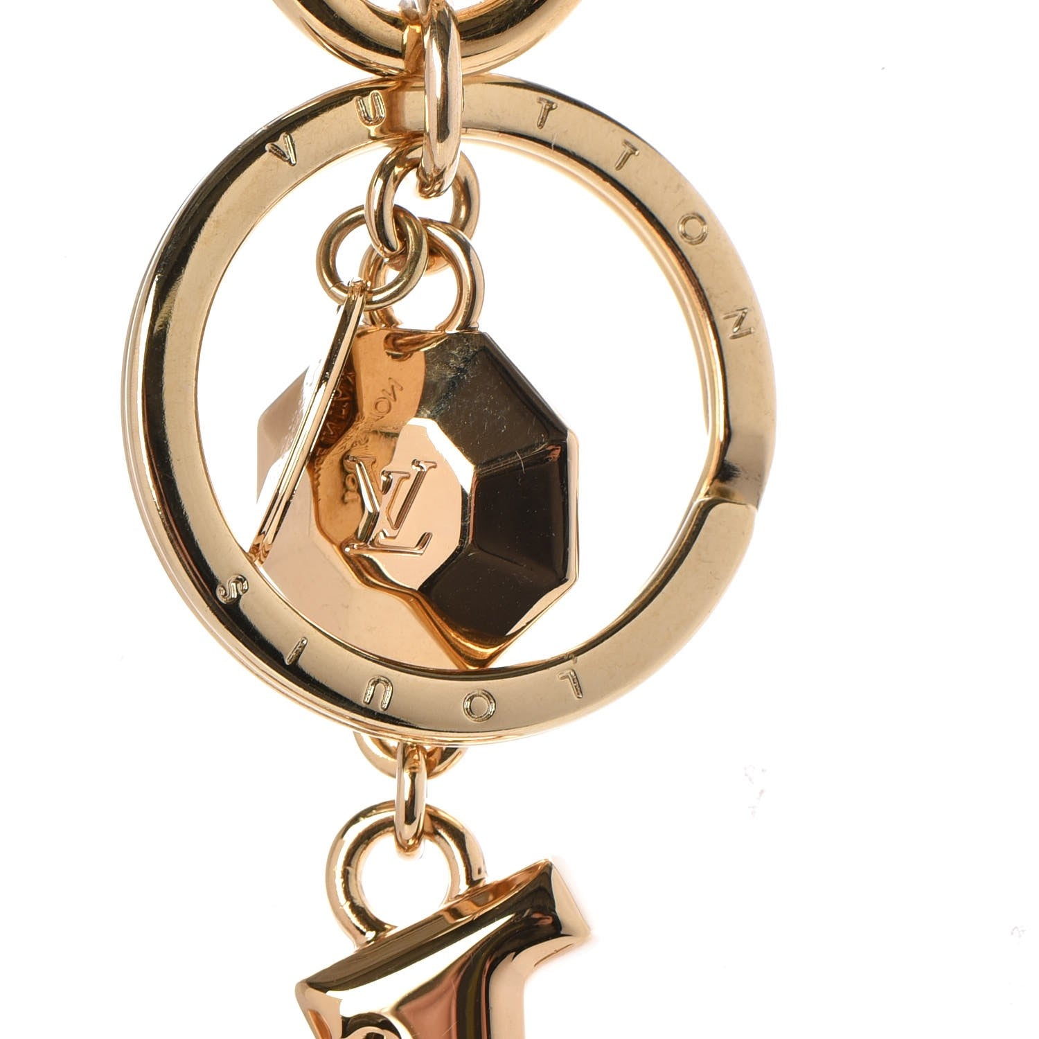 Louis Vuitton LV Facettes Bag Charm Key Holder Gold 5 of 6