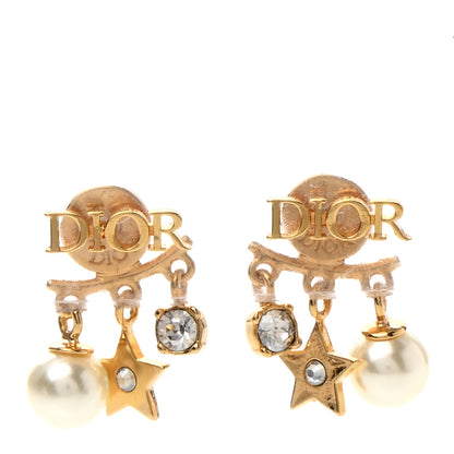 Christian Dior Pearl Crystal Dio(r)evolution Earrings Aged Gold 1 of 4