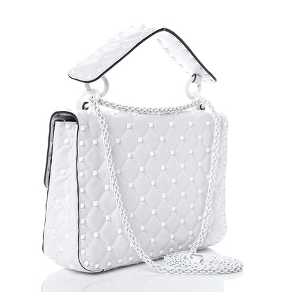 Valentino Garavani Lambskin Medium Free Rockstud Spike Shoulder Bag Optic White 3 of 10