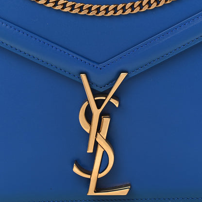 Saint Laurent Smooth Calfskin Monogram Cassandra Clasp Bag Blue Majorelle 8 of 15