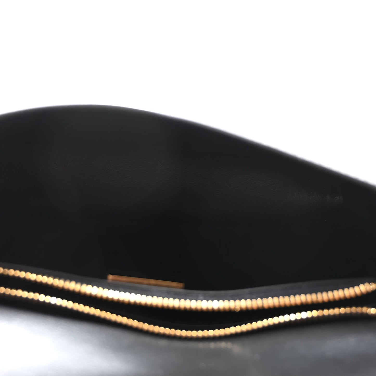 Saffiano Lux Metal Triangle Logo Mini Envelope Chain Shoulder Bag Black