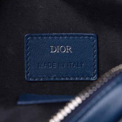 Christian Dior Calfskin Oblique Galaxy Perforated World Tour Messenger Pouch Blue White 5 of 10