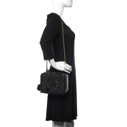 Chanel Caviar Quilted Medium CC Filigree Vanity Case Black 2 of 13