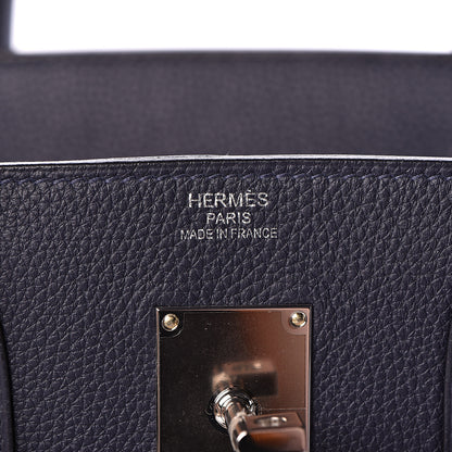 Hermes Togo Todoo Feutre HAC Birkin 40 Gris Clair Bleu Nuit 20 of 32