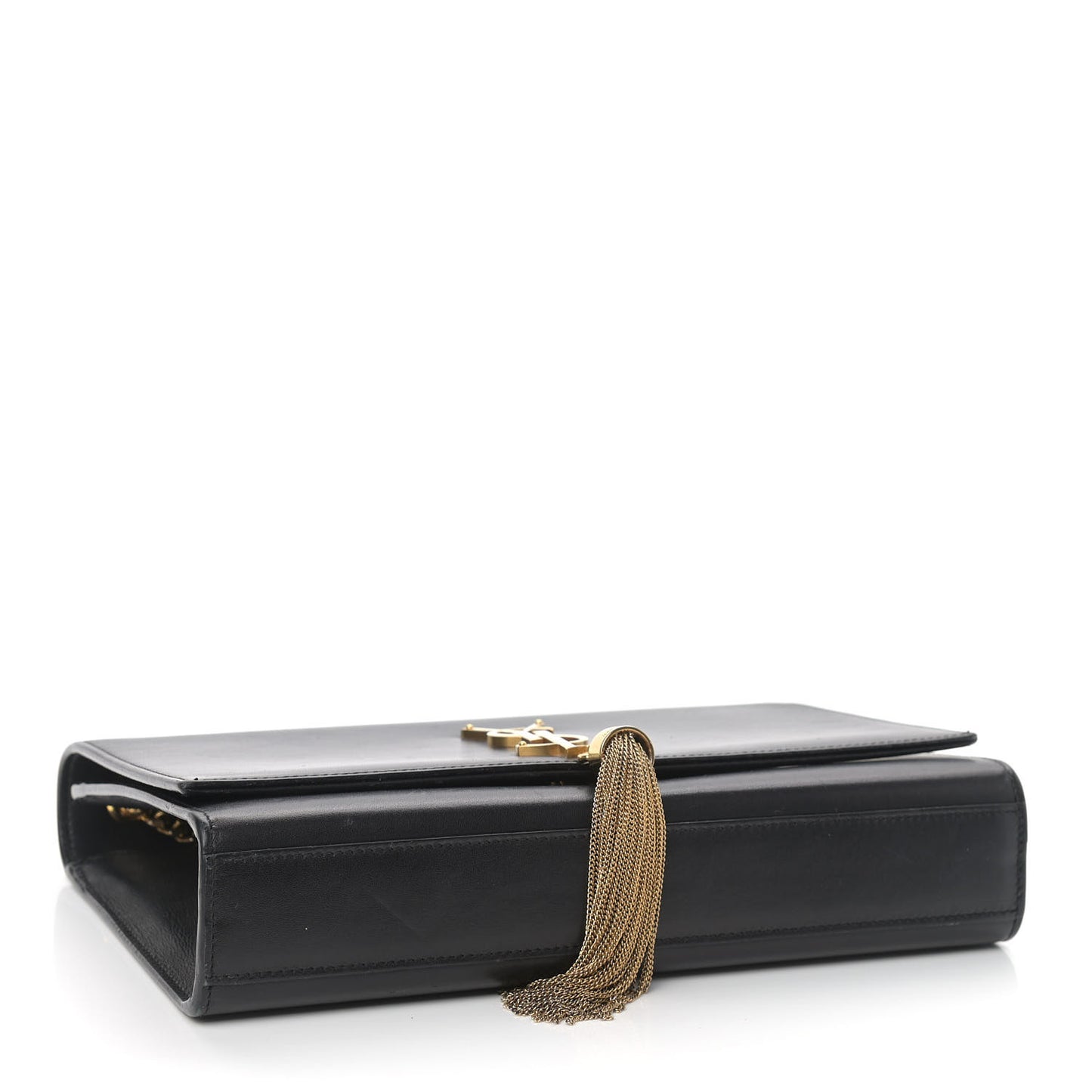 Smooth Calfskin Medium Classic Monogram Kate Tassel Satchel Black