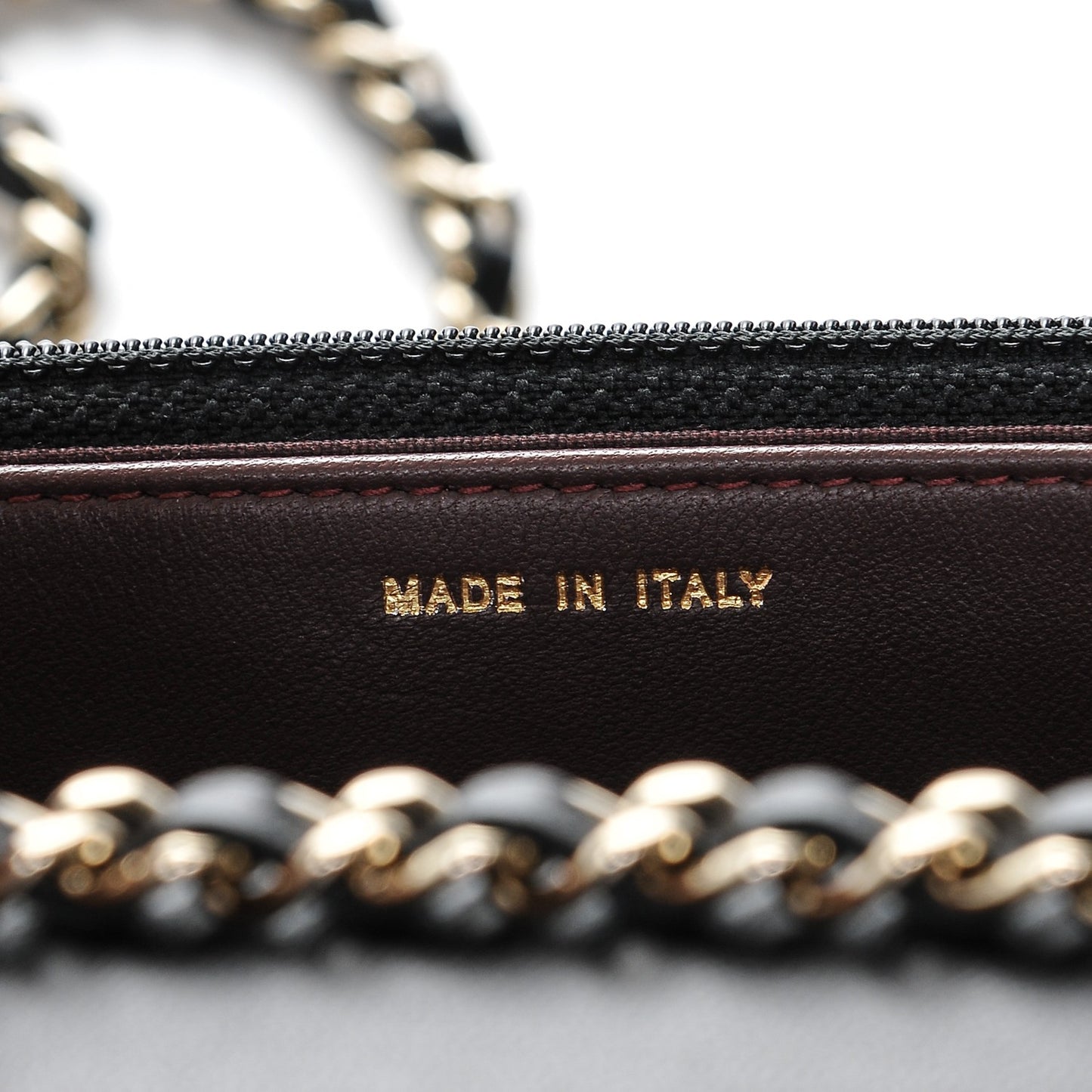 Lambskin Quilted Trendy CC Wallet On Chain WOC Black