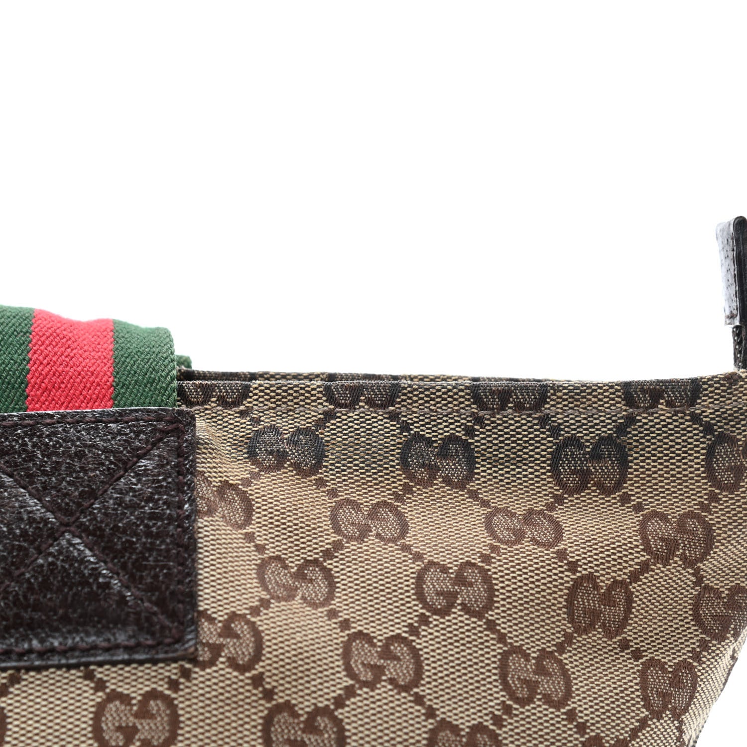 Gucci GG Monogram Medium Web Handle Bucket Tote Dark Brown 8 of 9